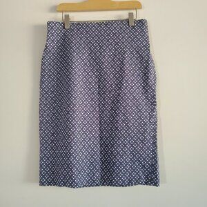 AJ Andrea Jovine Women's Pencil Skirt 4 Navy Blue Floral Business Casual